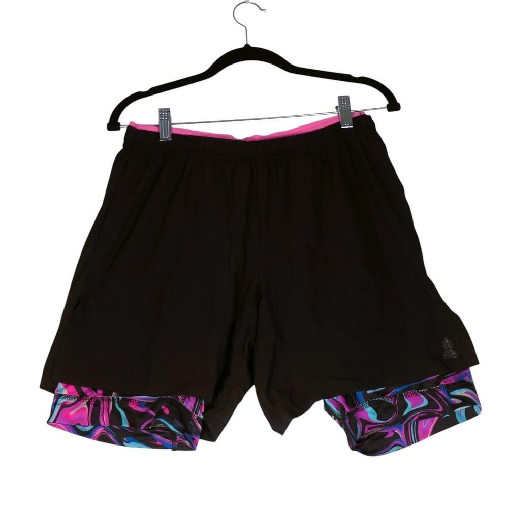 Chubbies Shorts Womens Medium Black Lined Stretch Athletic Running Gym Golf